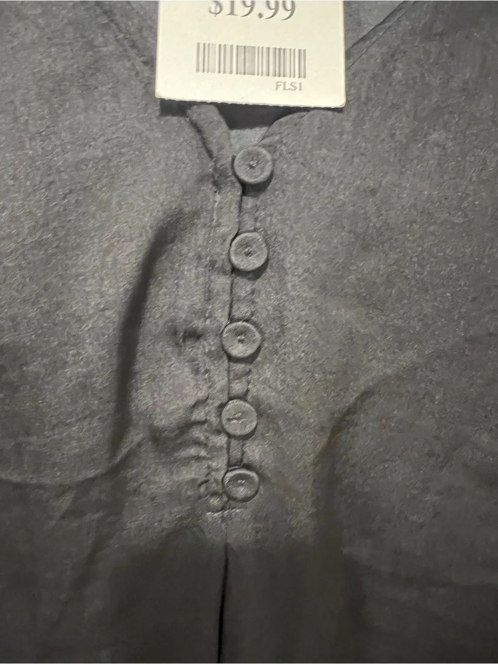 Jones & Co Black Short-Sleeve Button Front Blouse - Picture 4 of 4